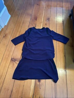 Lacoste Navy Blue Girls Two-Piece Dress Set